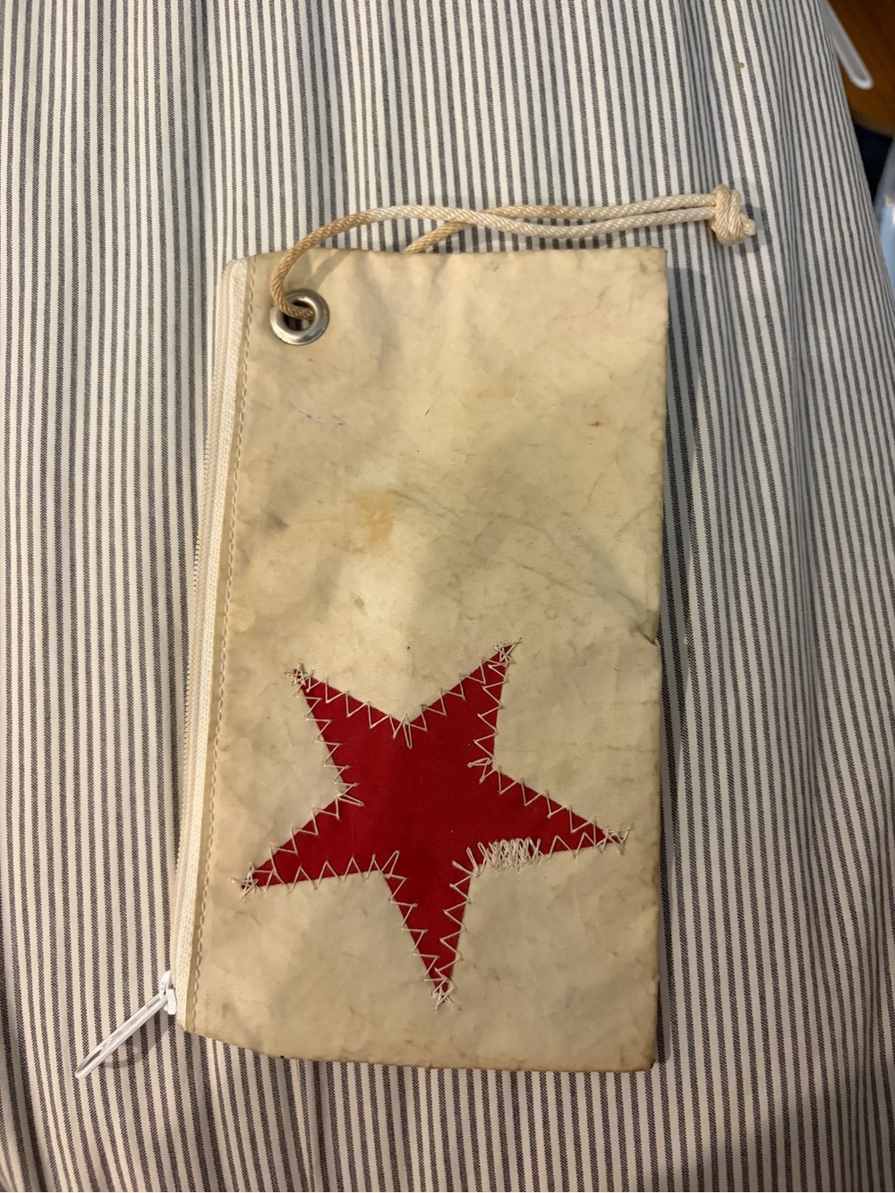 Sea Bags Canvas Wristlet Clutch with Red Star Accent